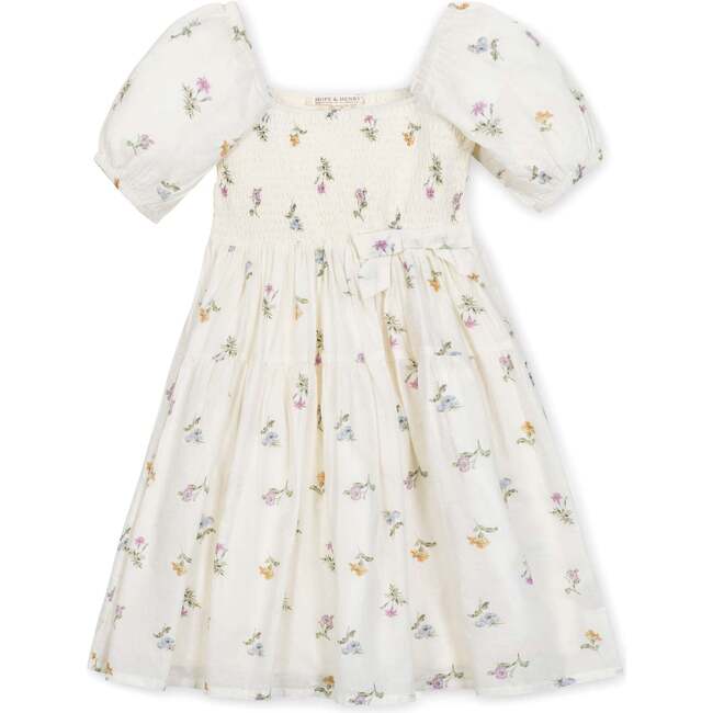 Organic Bubble Sleeve Smocked Dress, Harvest Floral