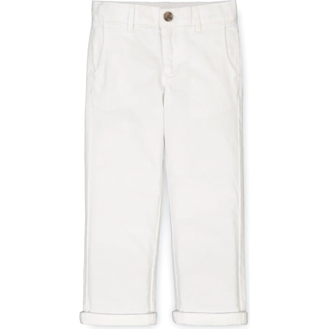Organic Stretch Twill Chino Pant, White Stretch