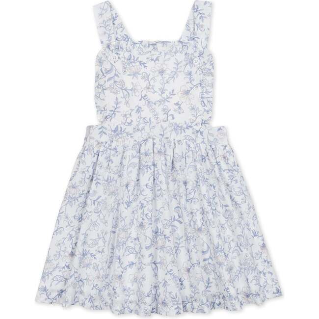 Organic Ruffle Edge Apron Dress, Winter Floral