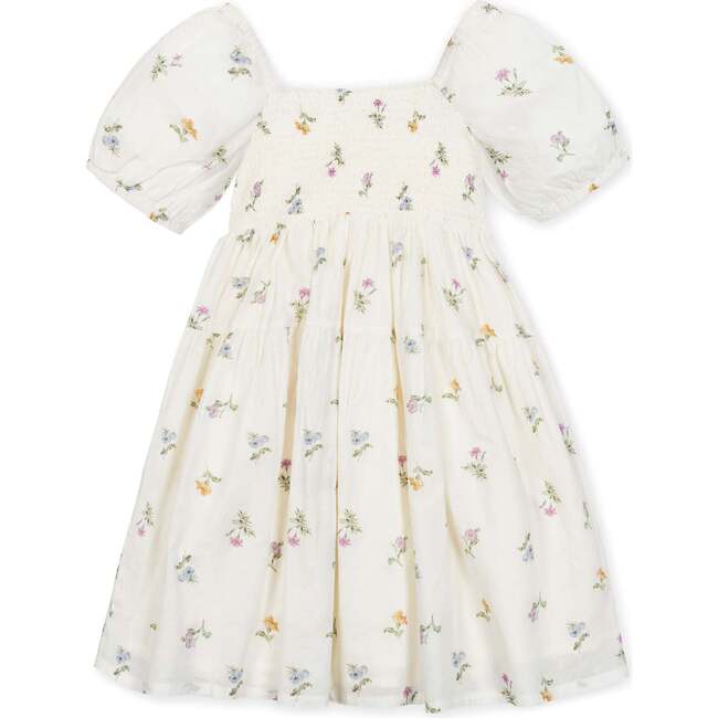 Organic Bubble Sleeve Smocked Dress, Harvest Floral