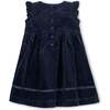 Organic Corduroy Flutter Sleeve Jumper Dress, Navy Fine Wale - Dresses - 2