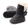Benji Baby Booties, Smokey Grey Quilted - Booties - 3 - thumbnail