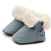 Benji Baby Booties, Mirage Blue Quilted - Booties - 1 - thumbnail