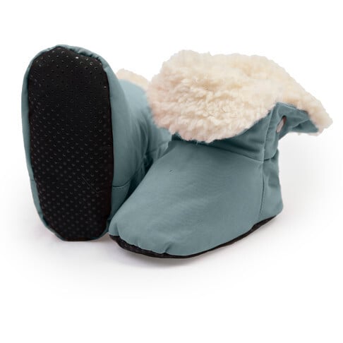 Benji Baby Booties, Mirage Blue Quilted - Booties - 3