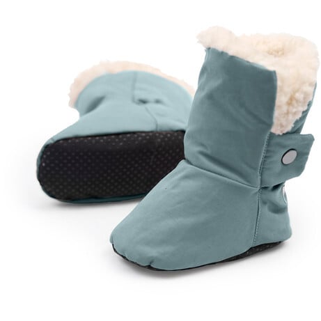 Benji Baby Booties, Mirage Blue Quilted - Booties - 4