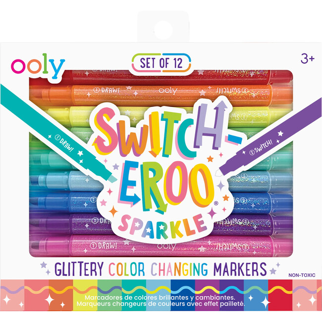 Switch-Eroo Sparkle Glittery Color Changing Markers - Set of 12