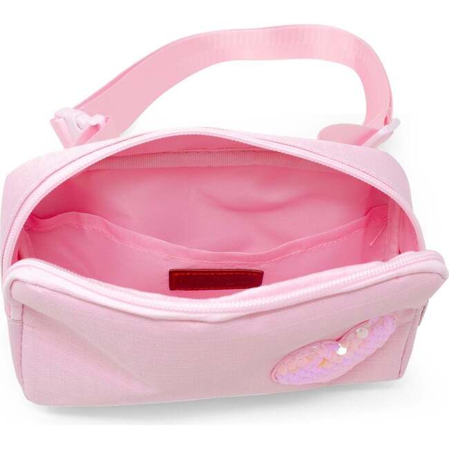 Sequin Heart Belt Bag, Pink - Bags - 5