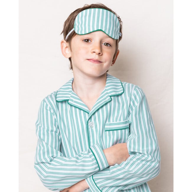 Pajama Set, Emerald Ticking - Pajamas - 3