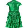 Festive Sequin Dress, Emerald - Dresses - 2 - thumbnail