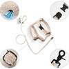 Teddy Bouclé Adjustable H Harness and Leash Walk Set with Poop Bag Pouch, Beige - Collars, Leashes & Harnesses - 4
