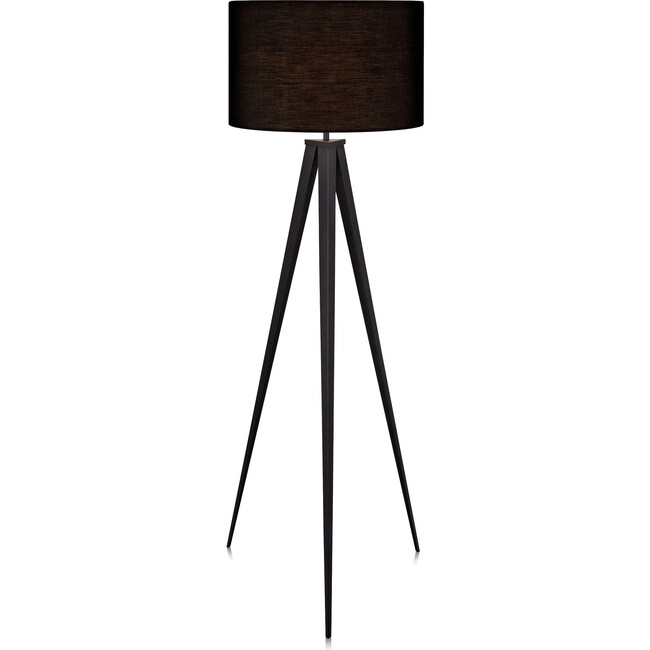 Romanza 61.81" Postmodern Tripod Floor Lamp with Drum Shade, Matte Black