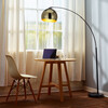 Arquer Arc Floor Lamp With Gold Shade And Black Marble Base - Lighting - 2 - thumbnail