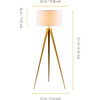 Romanza 62" Postmodern Tripod Floor Lamp with Drum Shade, Matte Gold/White - Lighting - 3 - thumbnail