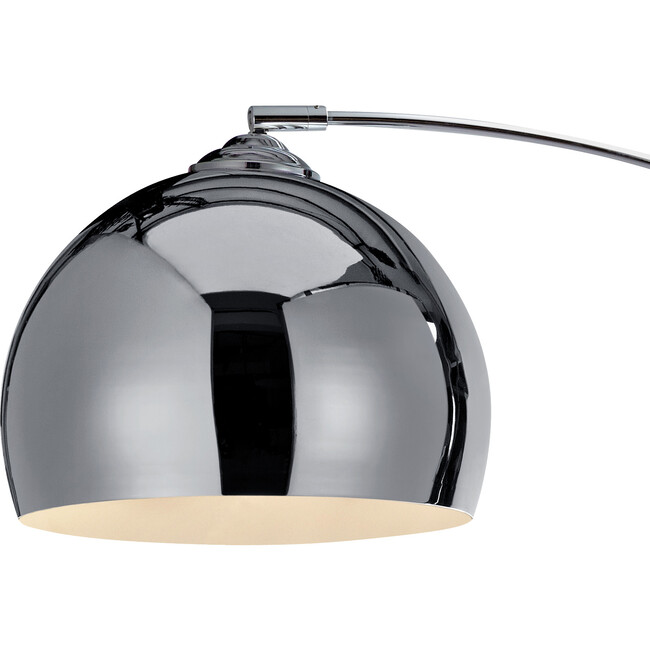 Arquer Arc Floor Lamp With Chrome Finished Shade And White Marble Base - Lighting - 4