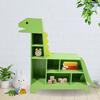 Dinosaur Shaped Bookcase / Toy Organizer with Assorted Cubbies, Green - Bookcases - 2 - thumbnail