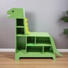 Dinosaur Shaped Bookcase / Toy Organizer with Assorted Cubbies, Green - Bookcases - 3 - thumbnail