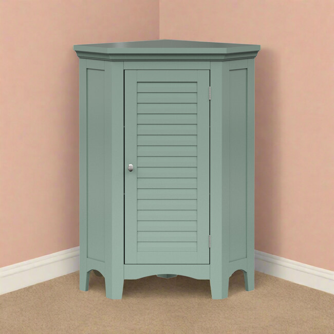Teamson Home Glancy Corner Floor Cabinet, Sage Green