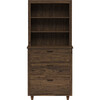 Teamson Home Ellery Freestanding Hutch Cabinet, Walnut - Bathroom - 1 - thumbnail