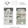 Wonderland Ariel 2-in-1 Dollhouse/Play Kitchen Playset, Gray & Ivory - Dollhouses - 5 - thumbnail