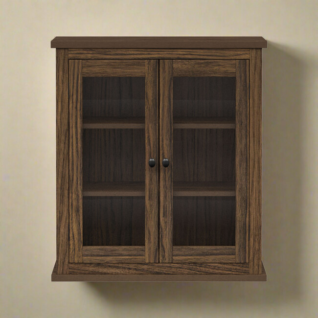 Teamson Home Donovan Removable Wall Cabinet, Walnut
