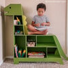 Dinosaur Shaped Bookcase / Toy Organizer with Assorted Cubbies, Green - Bookcases - 9 - thumbnail