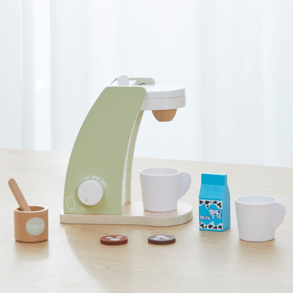 Little Chef Frankfurt Wooden Coffee Machine Accessories, Green - Play Food - 2