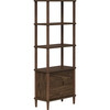 Teamson Home Ellery Freestanding 5-Tier Storage Cabinet, Walnut - Bathroom - 5