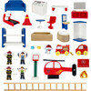 3-Story Fire Station Playset with 25 Figurines and Furnishings, Multi - Playsets - 8 - thumbnail