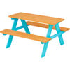 Outdoor Picnic Table & Chair Set - Wood / Petrol - Kids Seating - 1 - thumbnail