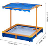 Teamson Kids Outdoor 46" x 46" Sand Box with Adjustable Canopy - Outdoor Games - 3 - thumbnail