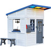 Teamson Kids Rainbow Shade Wooden Playhouse with Kitchen, Flower Box & Bench, White - Playhouses - 1 - thumbnail