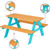 Outdoor Picnic Table & Chair Set - Wood / Petrol - Kids Seating - 5 - thumbnail