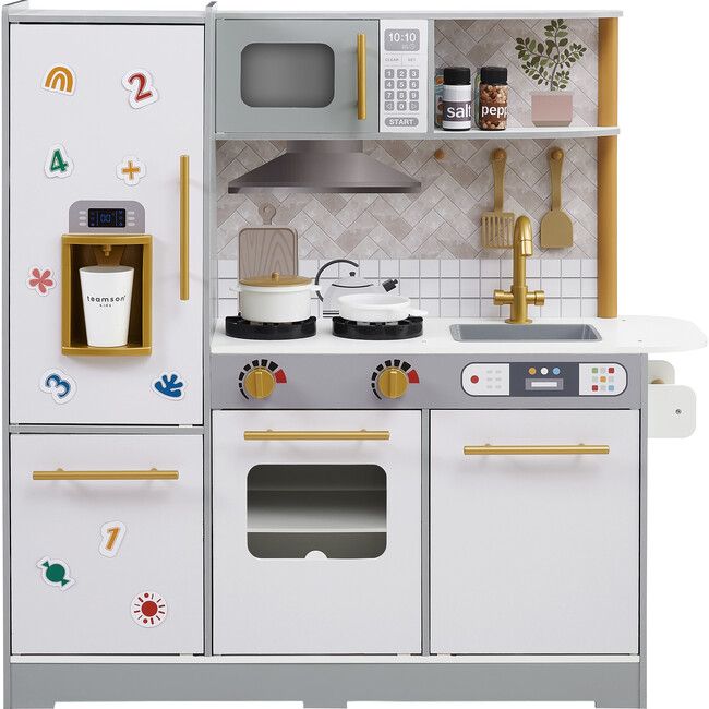 Little Chef Springfield Play Kitchen, Gray/White - Play Kitchens - 1
