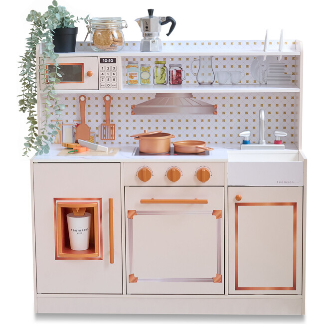 Teamson Kids Little Chef St. Louis Wooden Play Kitchen with 15 Accessories, Black