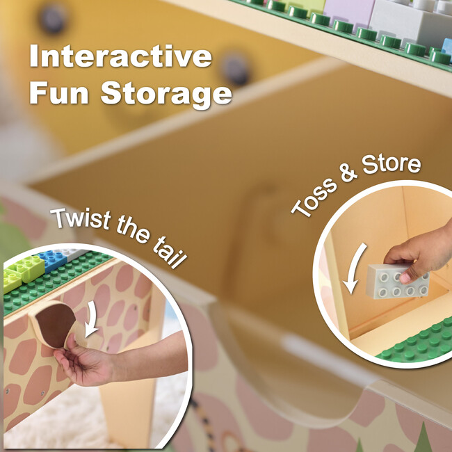 Jungle Giraffe 2-in-1 Wooden Activity Table + 23Pc & 1 Car Included - Play Tables - 6