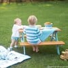 Outdoor Picnic Table & Chair Set - Wood / Petrol - Kids Seating - 10 - thumbnail