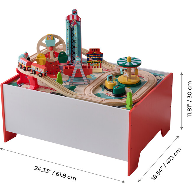 Teamson Kids Florida Amusement Park Wooden Activity Table with 6 Mini-Games - Play Tables - 4