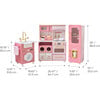 Teamson Kids Little Chef Savannah Wooden Play Kitchen with 21 Accessories, Pink - Play Kitchens - 3 - thumbnail
