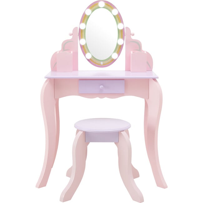 Little Princess Rapunzel Vanity with LED Illuminated Mirror - Play Vanities - 4