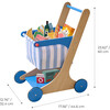 Teamson Kids Little Helper Mr. Fresh Wooden Shopping Cart with 13 Grocery Accessories, Blue - Play Food - 4