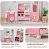 Teamson Kids Little Chef Savannah Wooden Play Kitchen with 21 Accessories, Pink - Play Kitchens - 4 - thumbnail