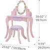 Little Princess Rapunzel Vanity with LED Illuminated Mirror - Play Vanities - 6 - thumbnail