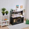 Teamson Kids Little Chef St. Louis 2-Pcs Wooden Play Kitchen with 15 Accessories, Black - Play Kitchens - 7