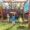Teamson Kids Laguna Wooden Swing Set with Slide & Rock Wall, Natural - Outdoor Games - 6 - thumbnail