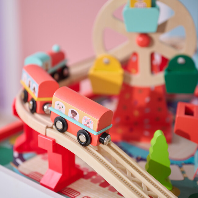 Teamson Kids Florida Amusement Park Wooden Activity Table with 6 Mini-Games - Play Tables - 7