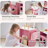 Teamson Kids Little Chef Savannah Wooden Play Kitchen with 21 Accessories, Pink - Play Kitchens - 6 - thumbnail