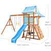Teamson Kids Laguna Wooden Swing Set with Slide & Rock Wall, Natural - Outdoor Games - 7 - thumbnail