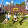 Teamson Kids Laguna Wooden Swing Set with Slide & Rock Wall, Grey - Outdoor Games - 6 - thumbnail