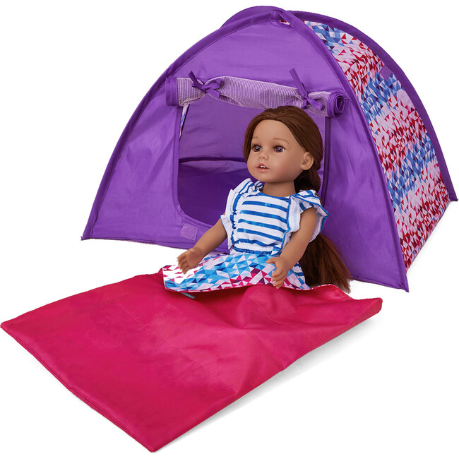 Sophia's by Teamson Kids - 18'' Doll - Smaller Tent & Sleeping Bag, Purple