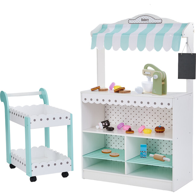 Bundle My Dream Bakery Stand, Pastry Cart & 10 pcs Wooden Mixer